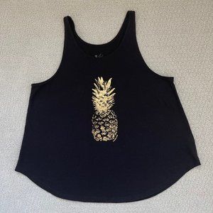 Women’s Gold Shimmer Pineapple Tank Top Medium
